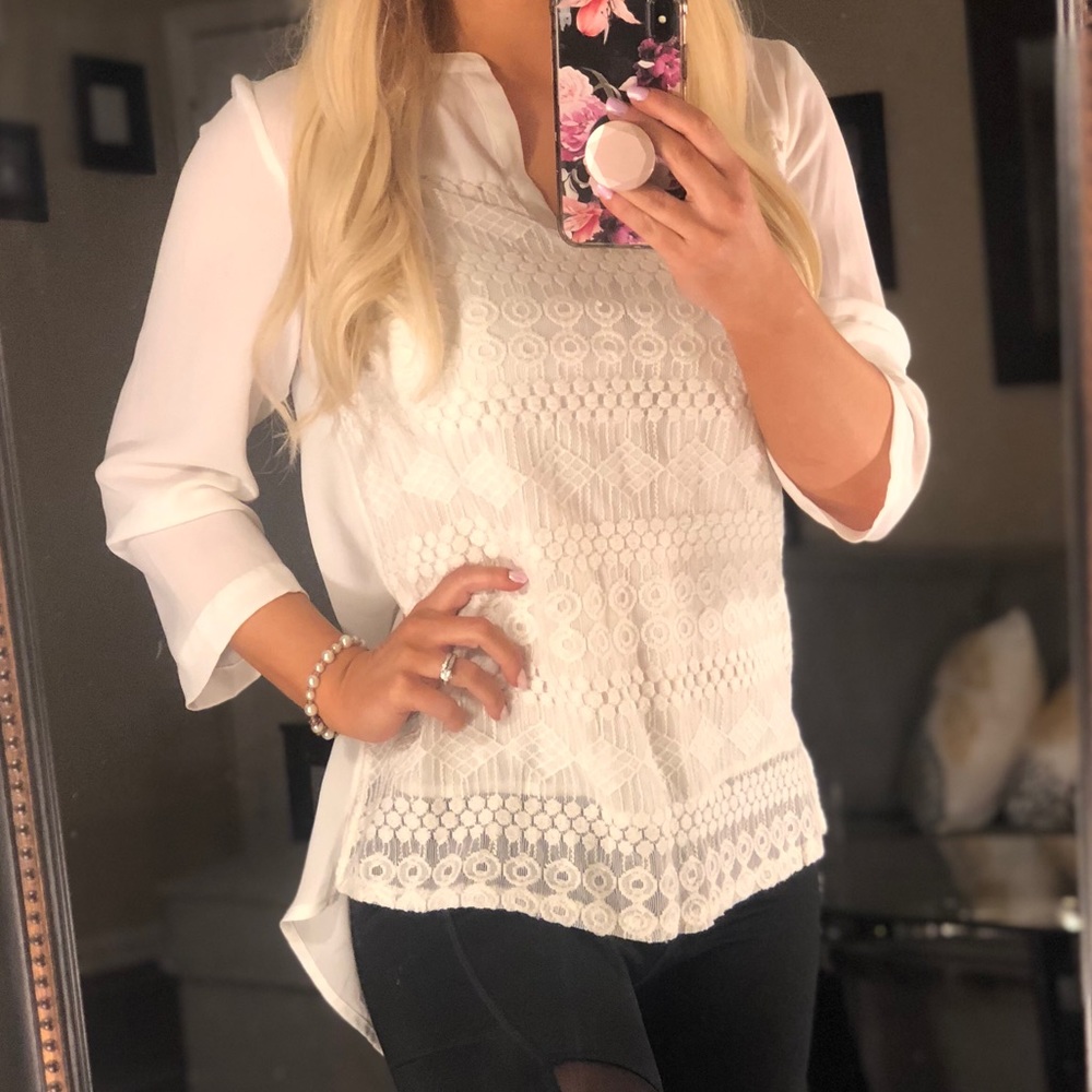 🌟 Zac & Rachel White, Lace Shirt!